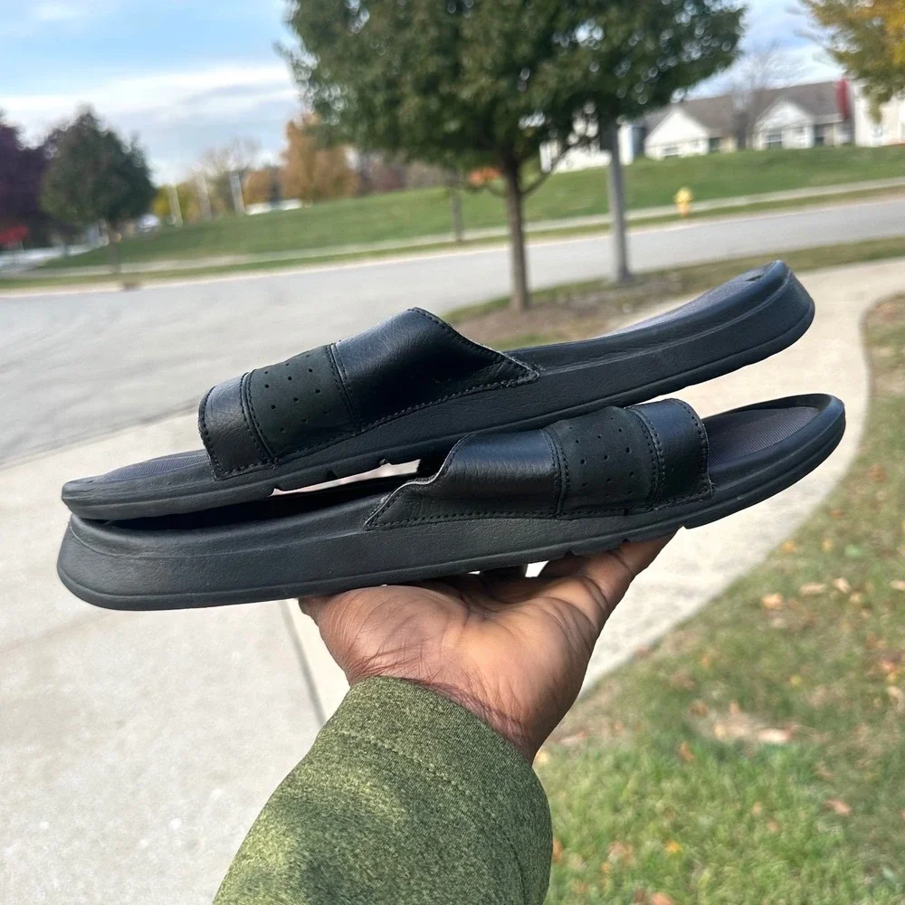 Nike Comfort Slide Men's Sandals‎ Size 12 Black Anthracite Rare Design